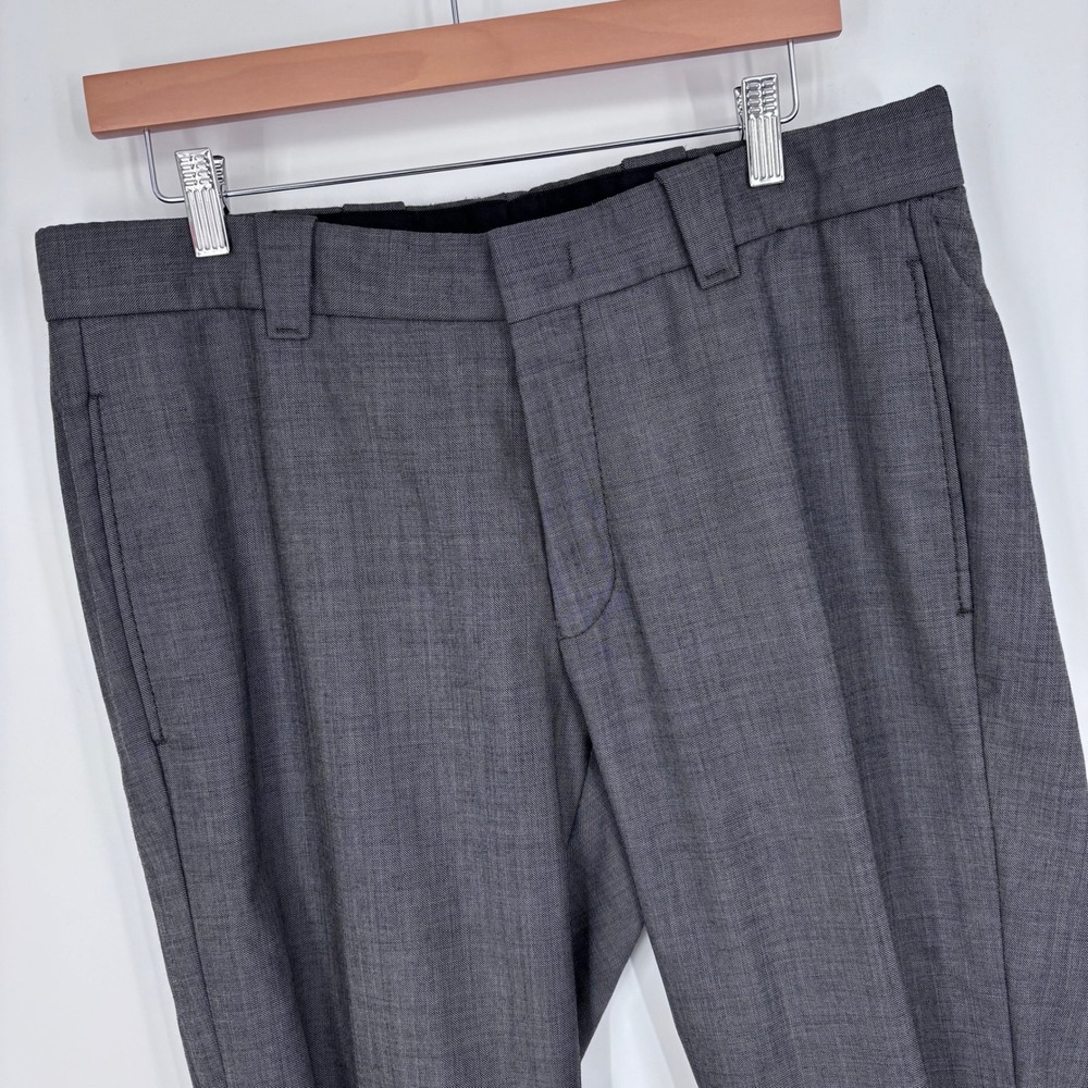 Incotex Ivory Trousers Mens 34x29 Gray 100% Wool Dress Pants Made In Canada